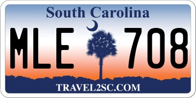 SC license plate MLE708
