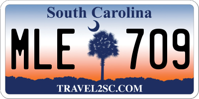 SC license plate MLE709