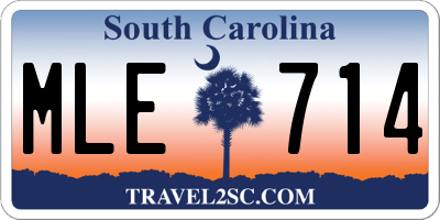 SC license plate MLE714