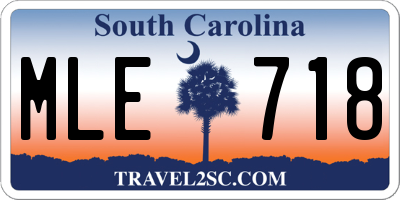 SC license plate MLE718