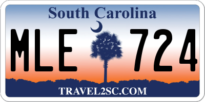 SC license plate MLE724