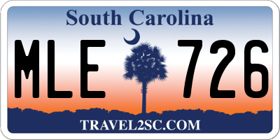 SC license plate MLE726