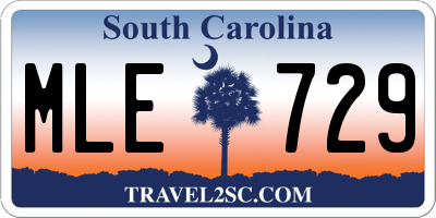 SC license plate MLE729