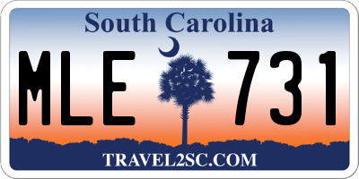 SC license plate MLE731