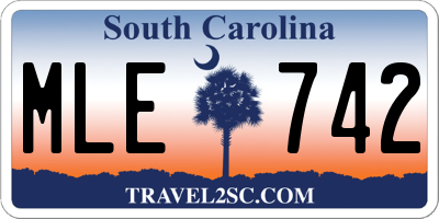 SC license plate MLE742