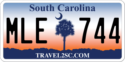 SC license plate MLE744