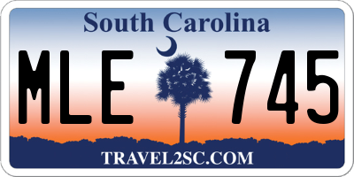 SC license plate MLE745