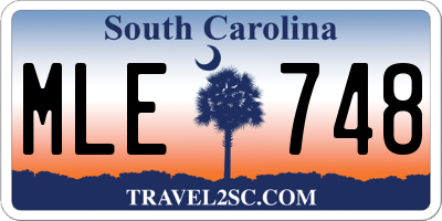 SC license plate MLE748