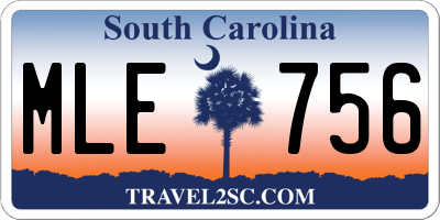 SC license plate MLE756