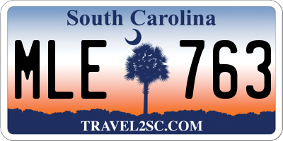 SC license plate MLE763