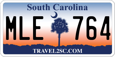 SC license plate MLE764