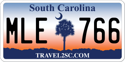 SC license plate MLE766