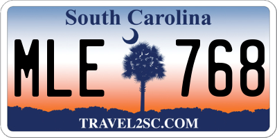 SC license plate MLE768