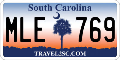 SC license plate MLE769