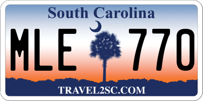 SC license plate MLE770