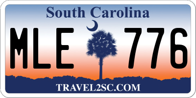 SC license plate MLE776