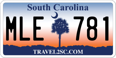 SC license plate MLE781