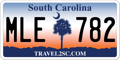 SC license plate MLE782