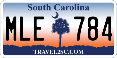 SC license plate MLE784