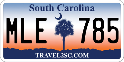SC license plate MLE785