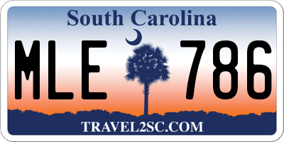 SC license plate MLE786