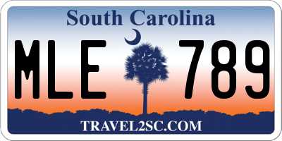 SC license plate MLE789