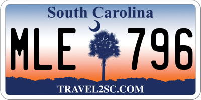 SC license plate MLE796