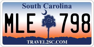SC license plate MLE798