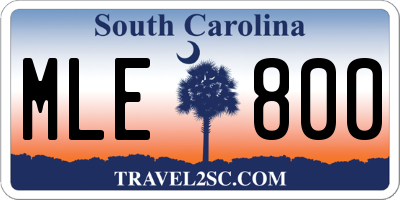 SC license plate MLE800