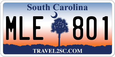 SC license plate MLE801