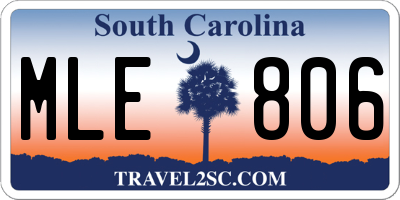 SC license plate MLE806