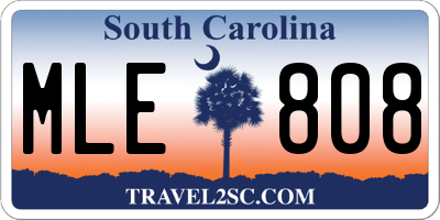 SC license plate MLE808