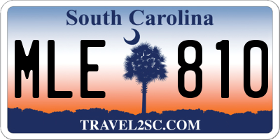 SC license plate MLE810