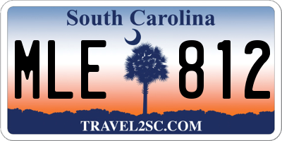 SC license plate MLE812