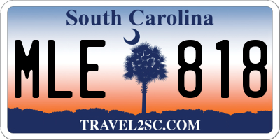 SC license plate MLE818