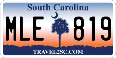 SC license plate MLE819