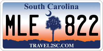 SC license plate MLE822