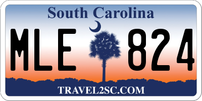 SC license plate MLE824