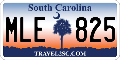 SC license plate MLE825