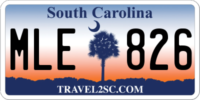 SC license plate MLE826
