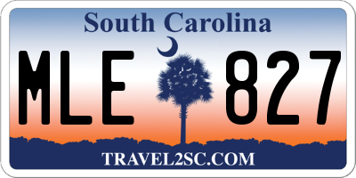 SC license plate MLE827