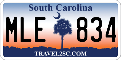 SC license plate MLE834