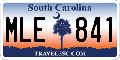 SC license plate MLE841