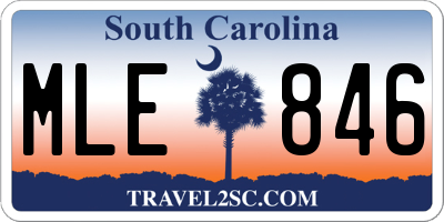SC license plate MLE846