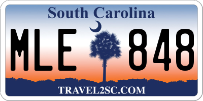 SC license plate MLE848