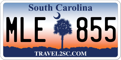 SC license plate MLE855