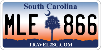 SC license plate MLE866