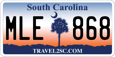 SC license plate MLE868