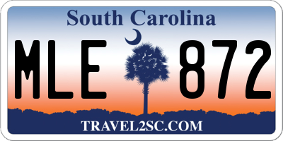 SC license plate MLE872