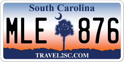 SC license plate MLE876